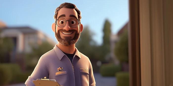 HVAC technician smiling