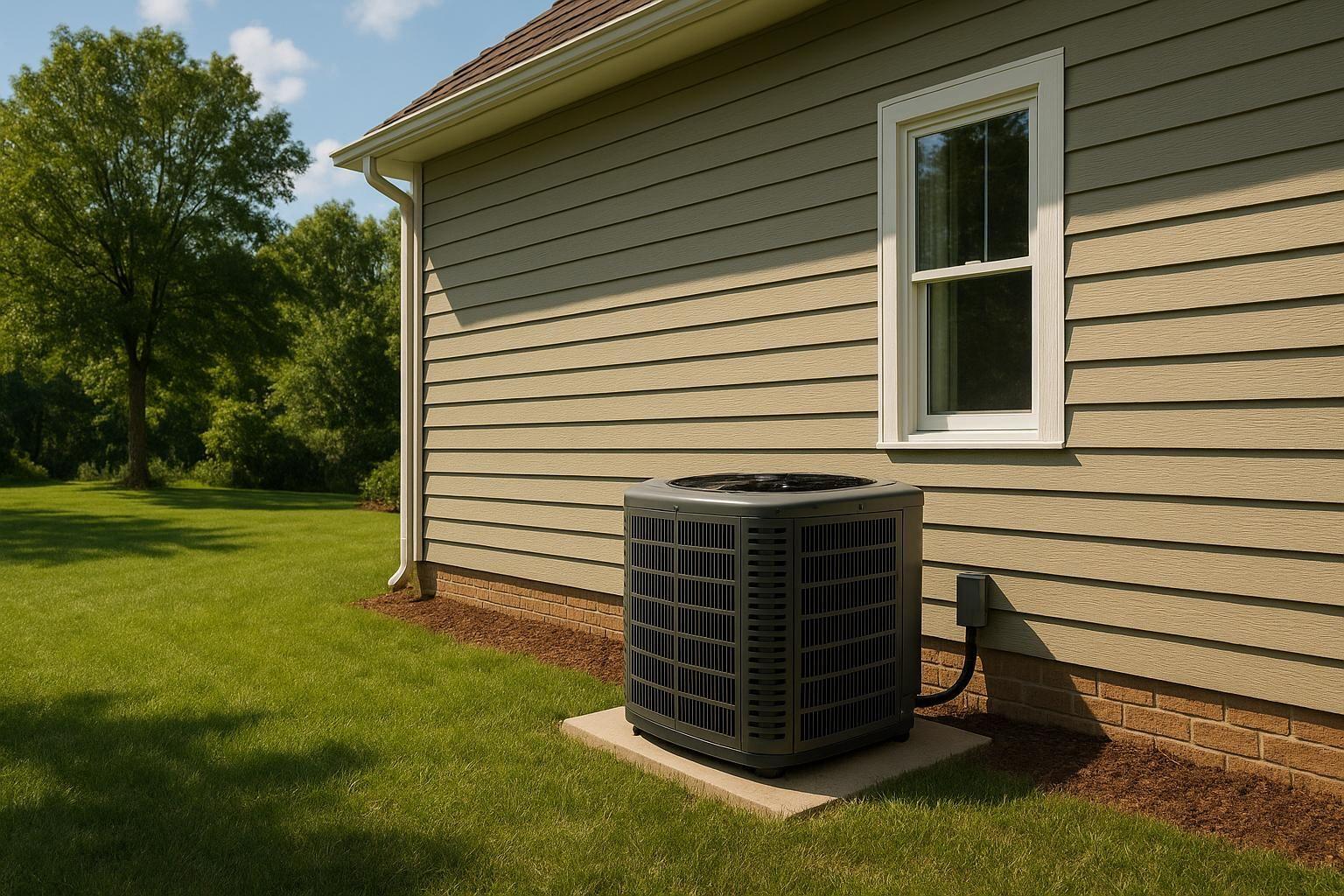 Air conditioner next to a home