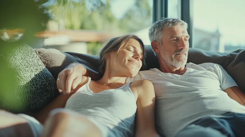 Couple relaxing on the couch