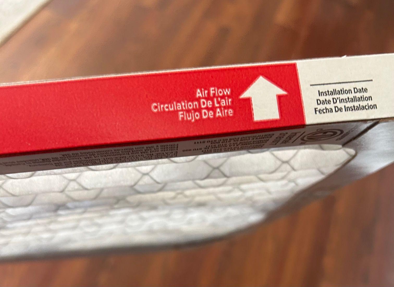 Arrow on HVAC filter showing which way it should be installed
