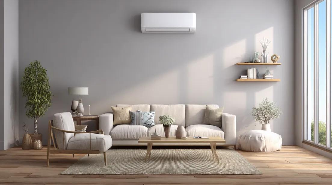 Ductless mini-split in a home's living room