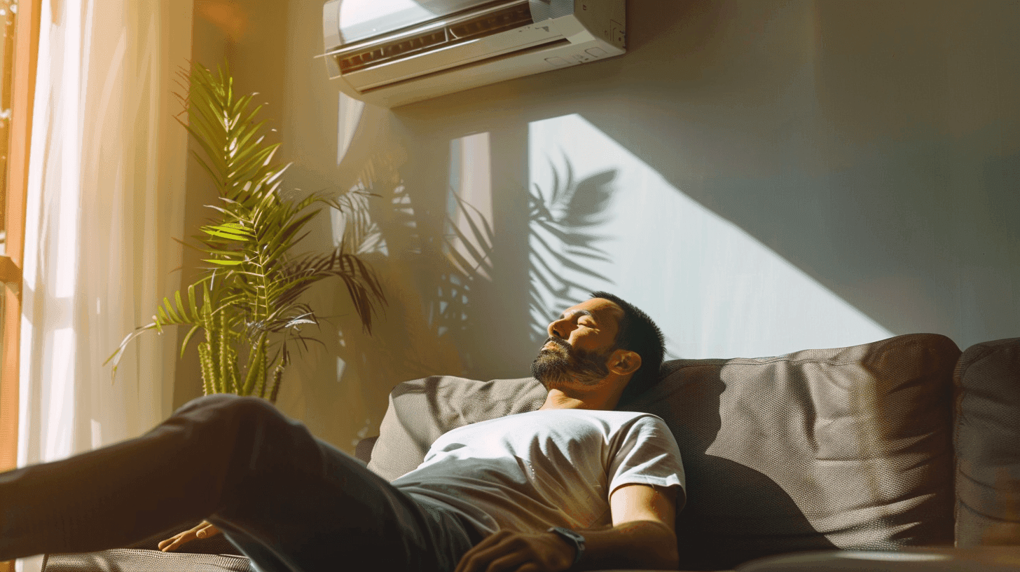 Man relaxing on the couch