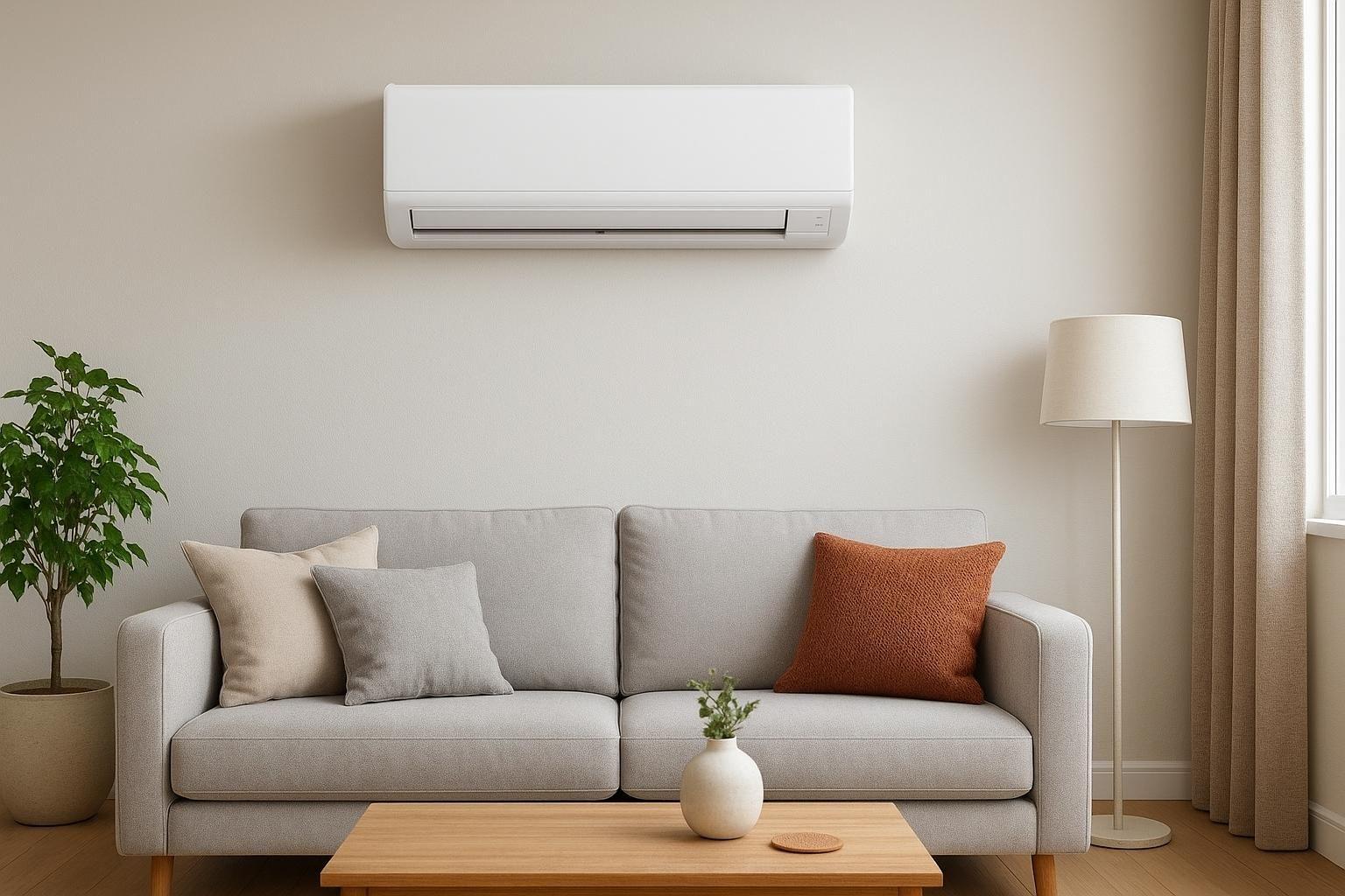 Ductless mini-split in a home's living room