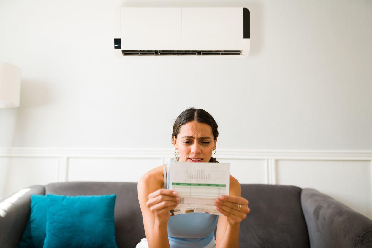 Woman reviewing bill