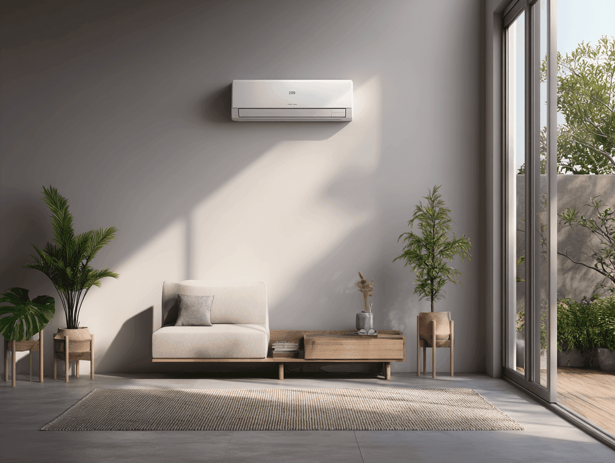 Ductless mini-split in a home's living room