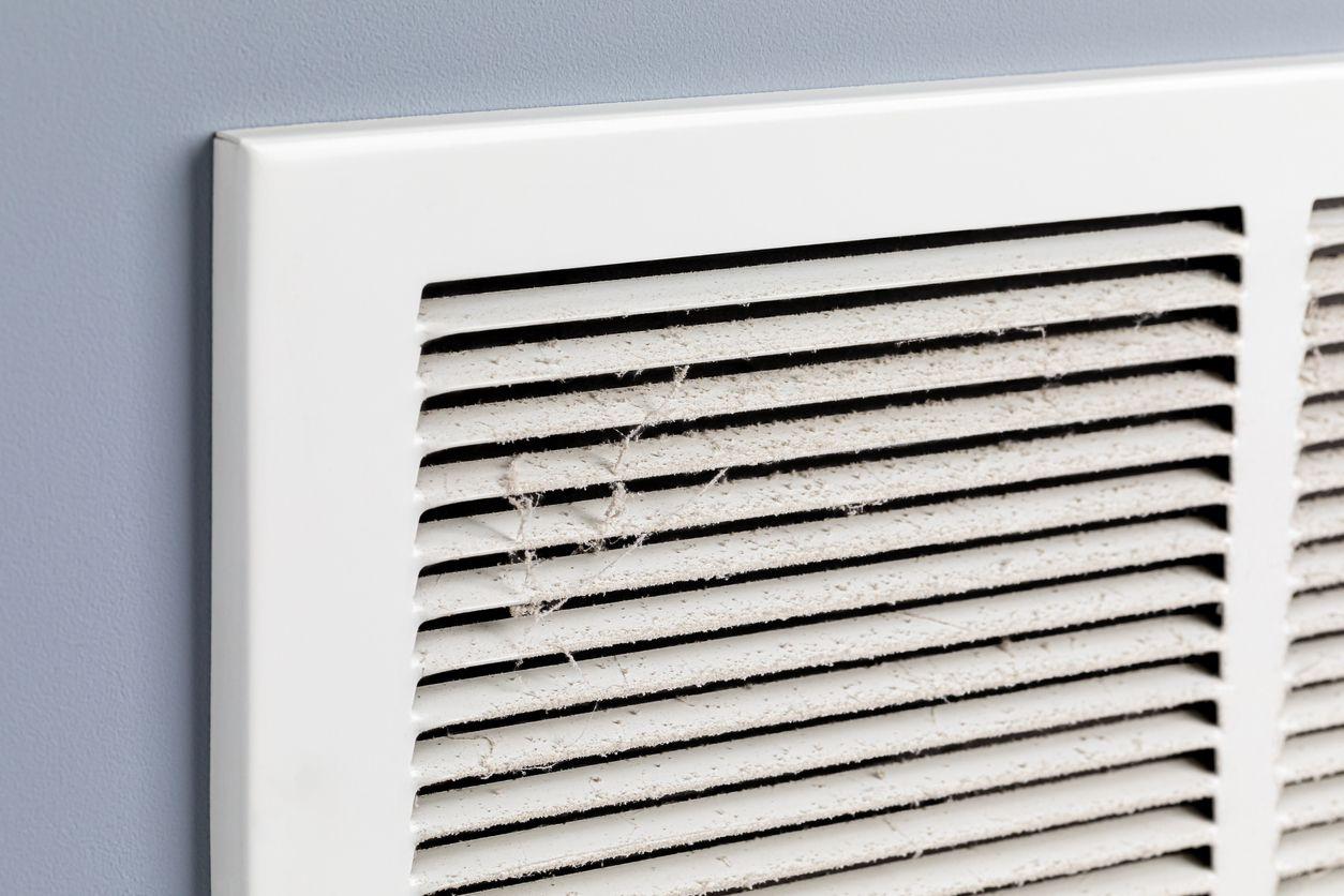 Dusty HVAC air vent
