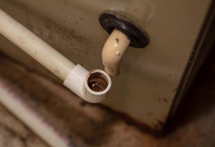 Clogged condensate drain line for your standard central air conditioning system