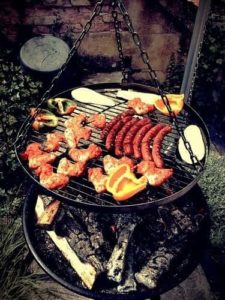 bbq of meats and veggies