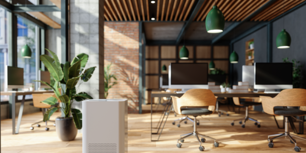 office space with an air purifier