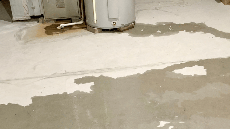 water leak on garage floor