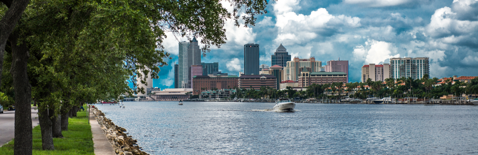 tampa skyline with river