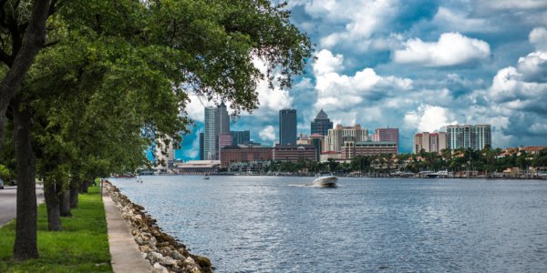 tampa skyline with river