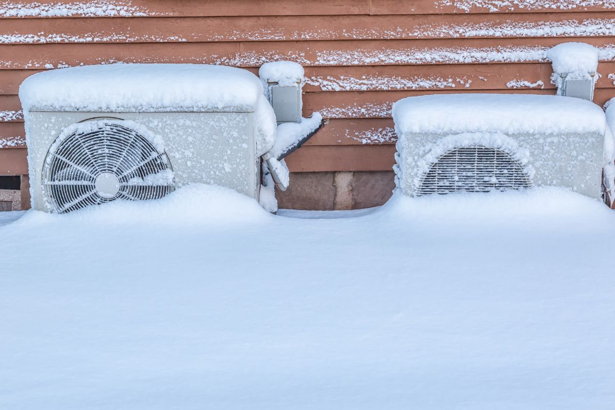 heat pump defrost snowed in