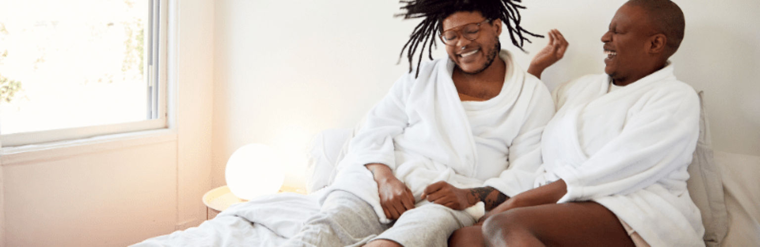 couple relaxing at home