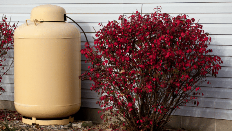 propane tank outside of house