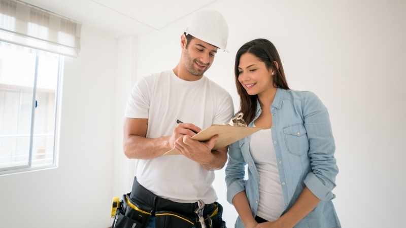 woman hiring hvac contractor