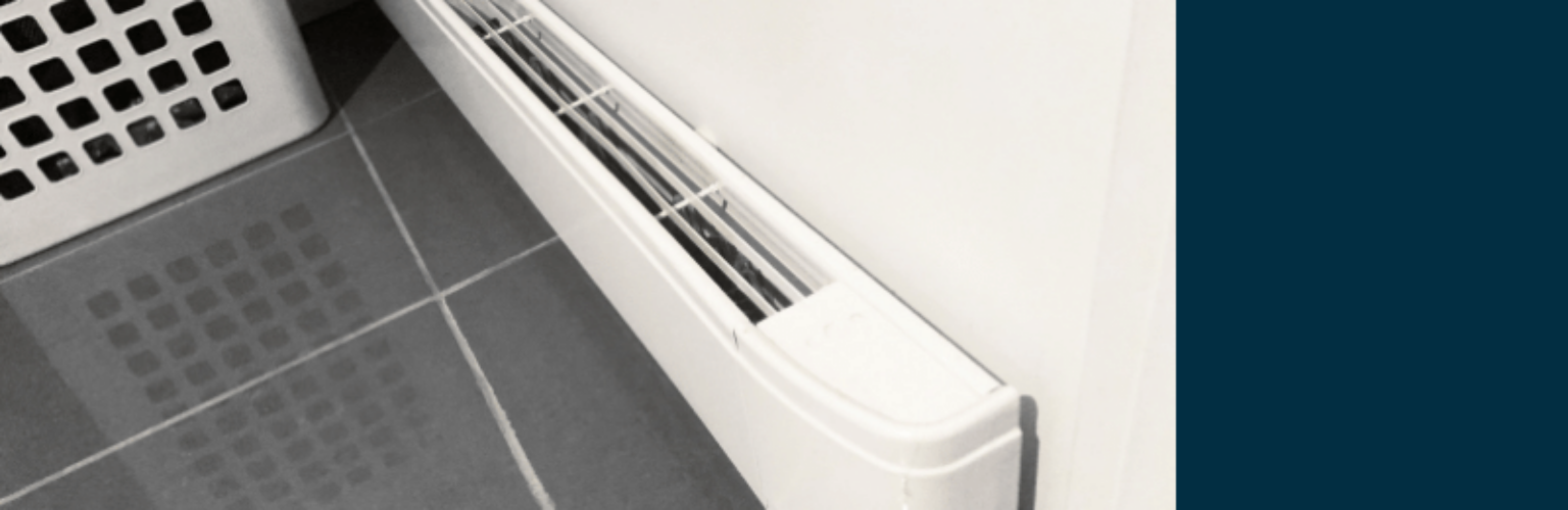 baseboard heater in laundry room
