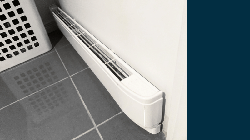 baseboard heater in laundry room