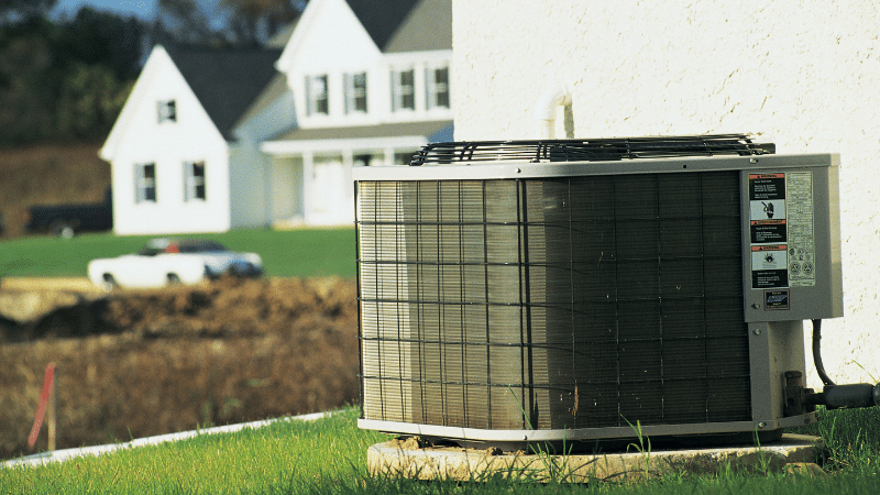 air conditioner condenser outside a home