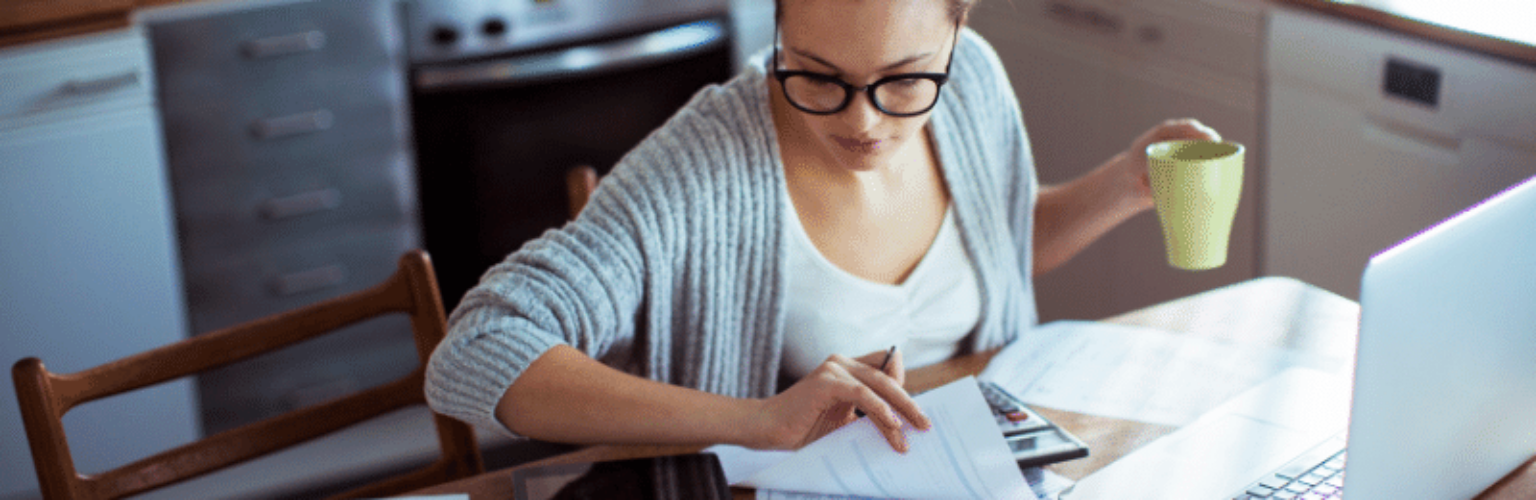 woman paying bills